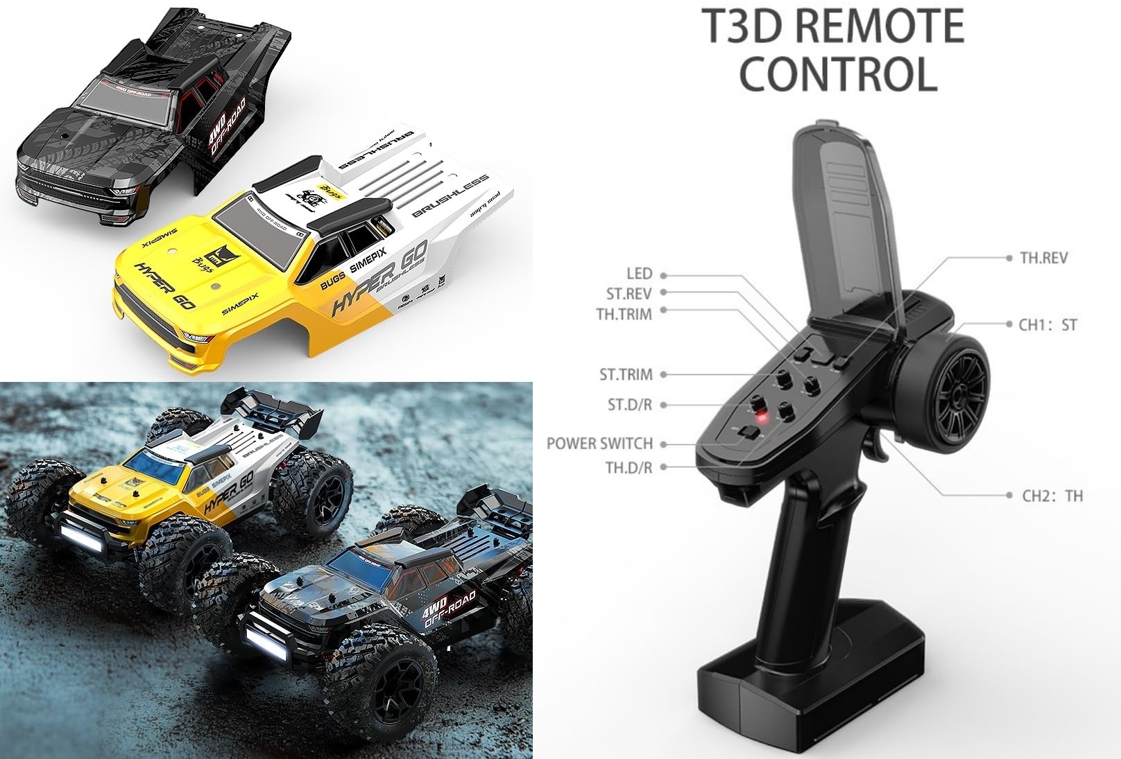 Amazon.co.jp: Fenamx Mjx Hyper go 14207 Rc トラック 4x4 Rc