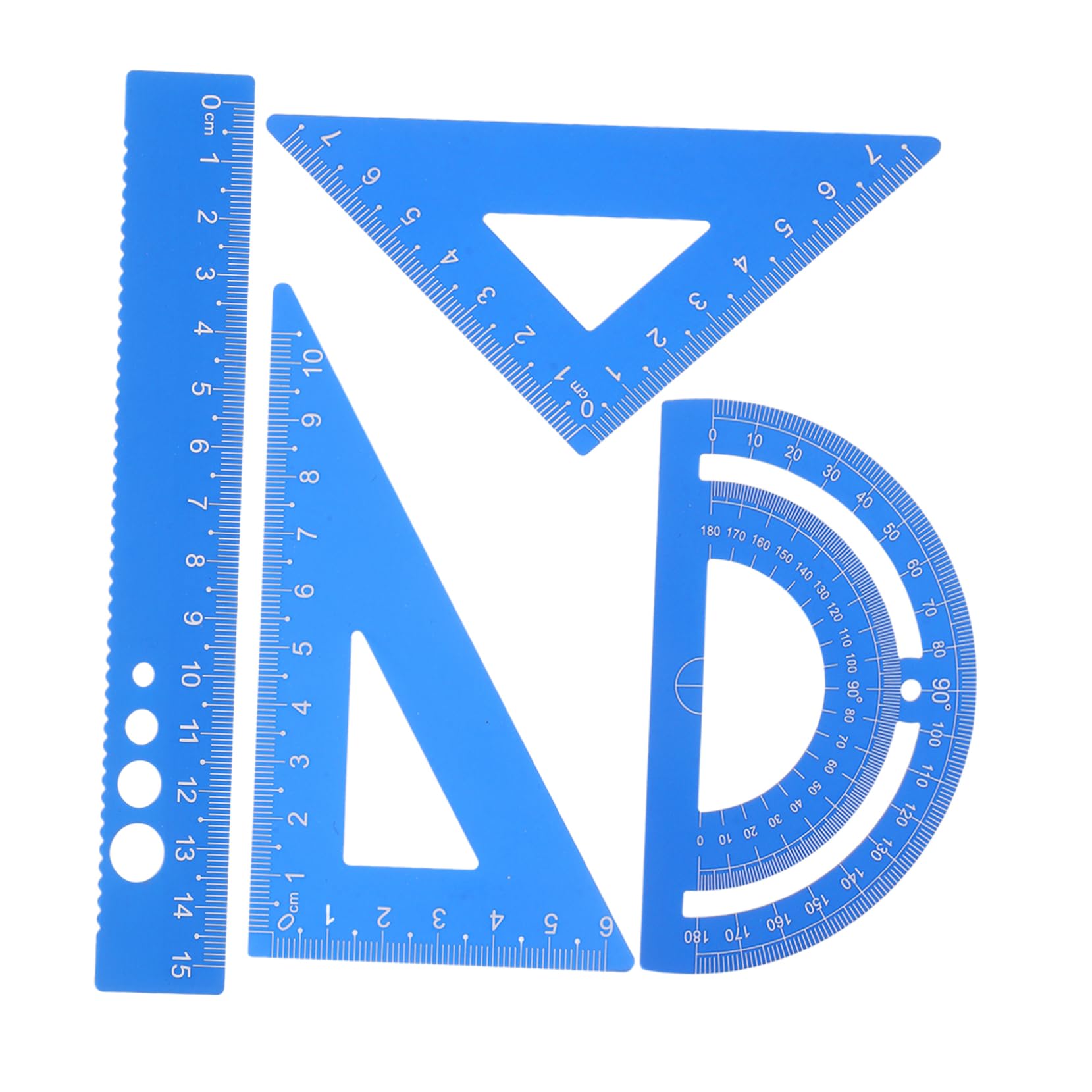 Gadpiparty Lot De 5 Rapporteurs Règles De Mise À L'Échelle Équerres De Mesure Dessin Géométrie Mathématiques Pour Salle De Classe Bureau Triangle Métrique Standard Droite