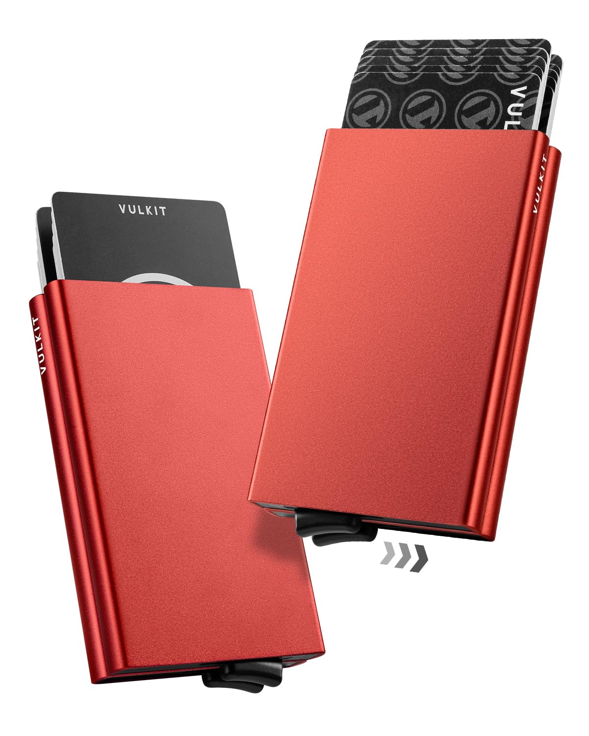VULKIT Alpha Tarjetero Doble Caja de Metalico RFID Bloqueo Tarjeteros para Tarjetas de Credito Hombre o Mujer hasta 10 Tarjetas