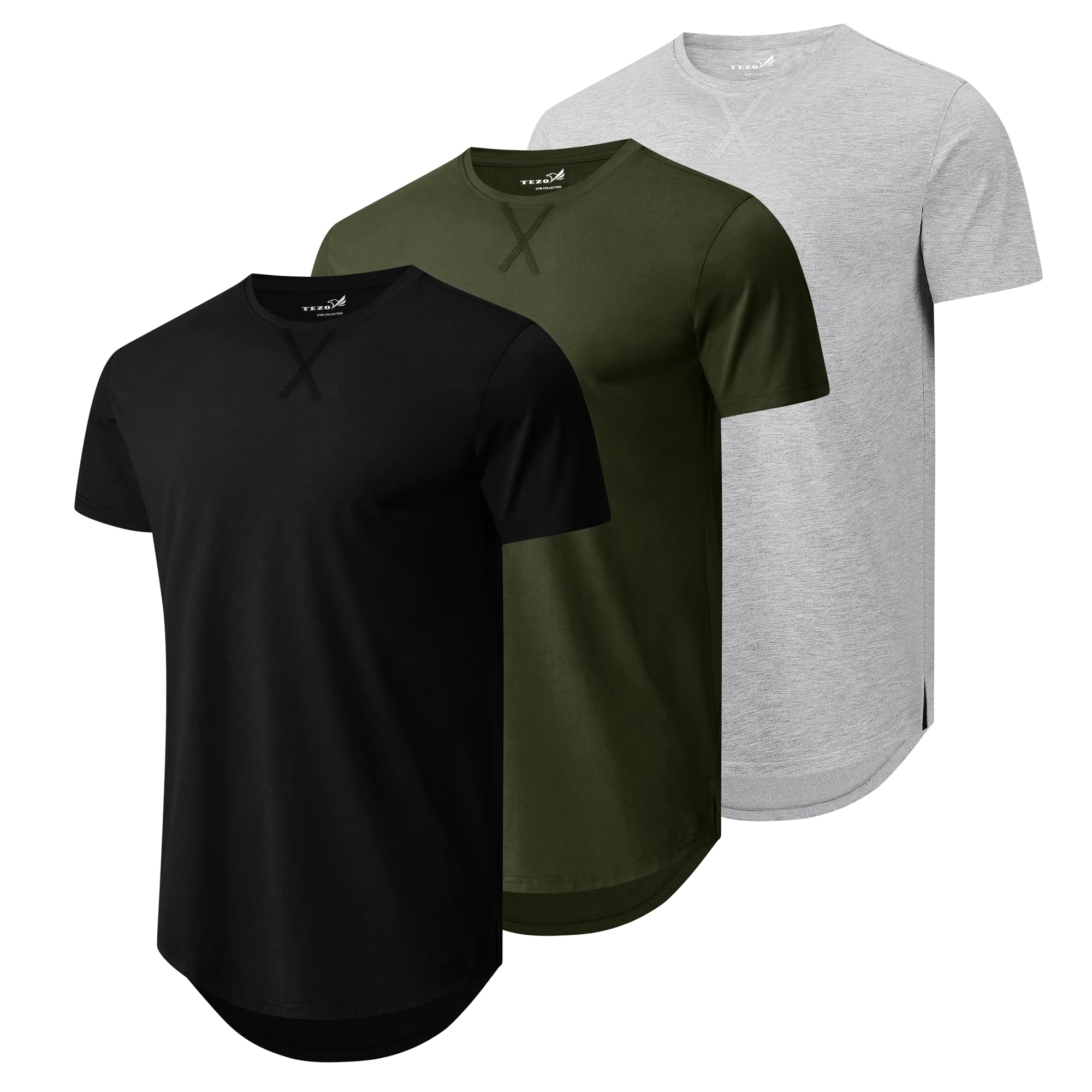 Combed Cotton Longline Tee 3-Pack