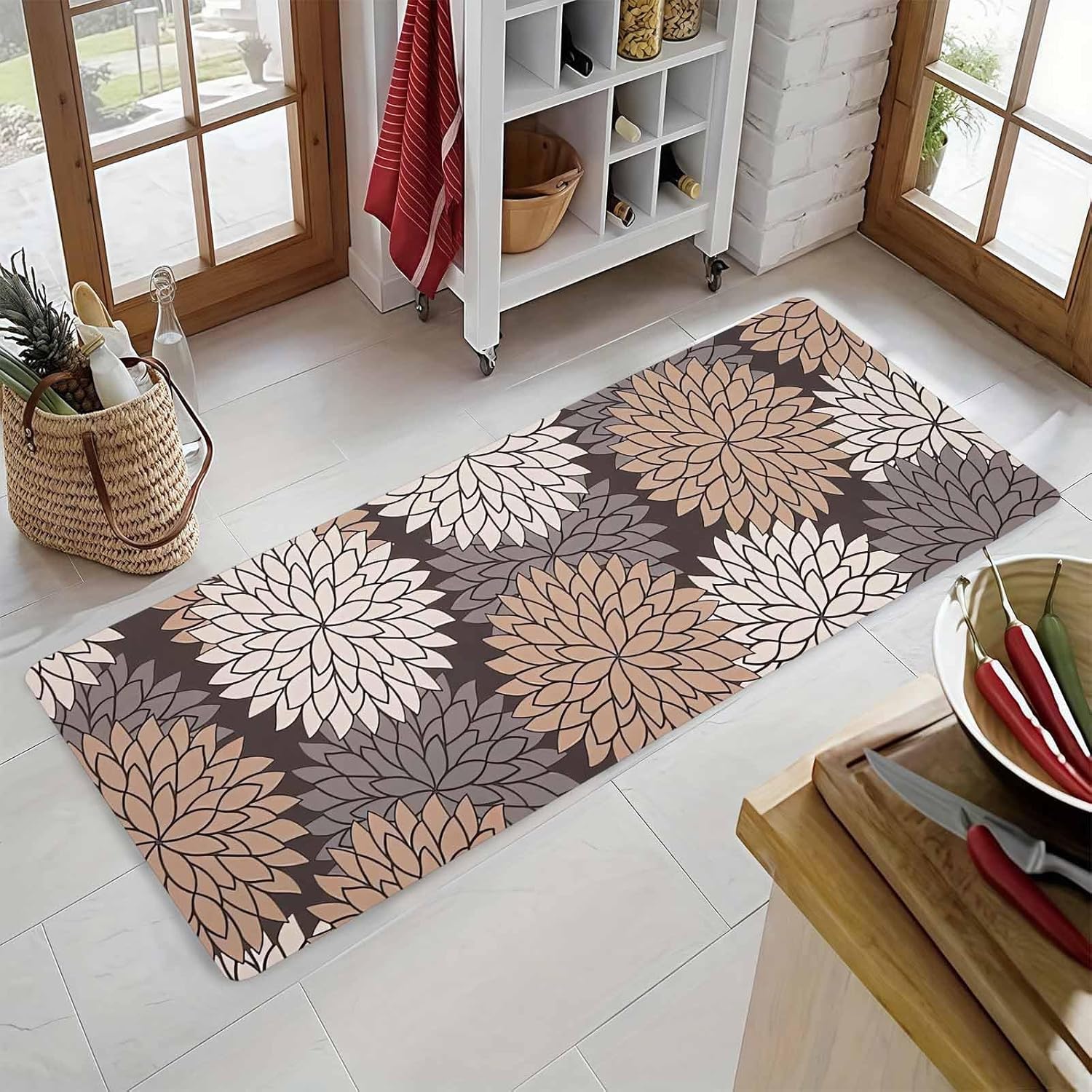 Kitchen Mats for Floor, Kitchen Rugs Non Slip Washable, Waterproof Anti Fatigue Mat, Comfort Standing Mat Runner Rug for Sink, Office, Laundry, Home, 48"x17"inch