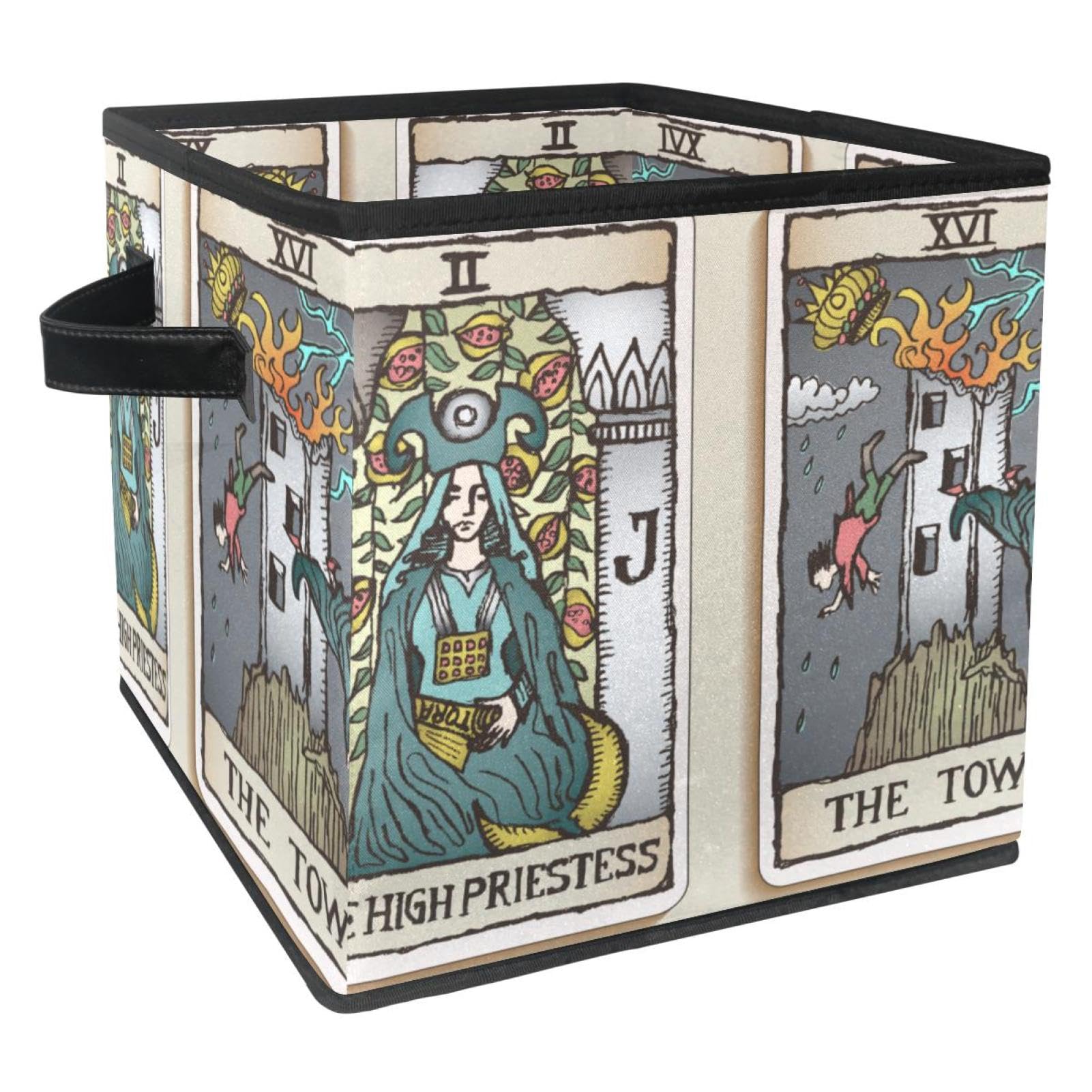 Boîte de rangement pliable en tissu Tarot Card 3 pour placard propre et ordonné