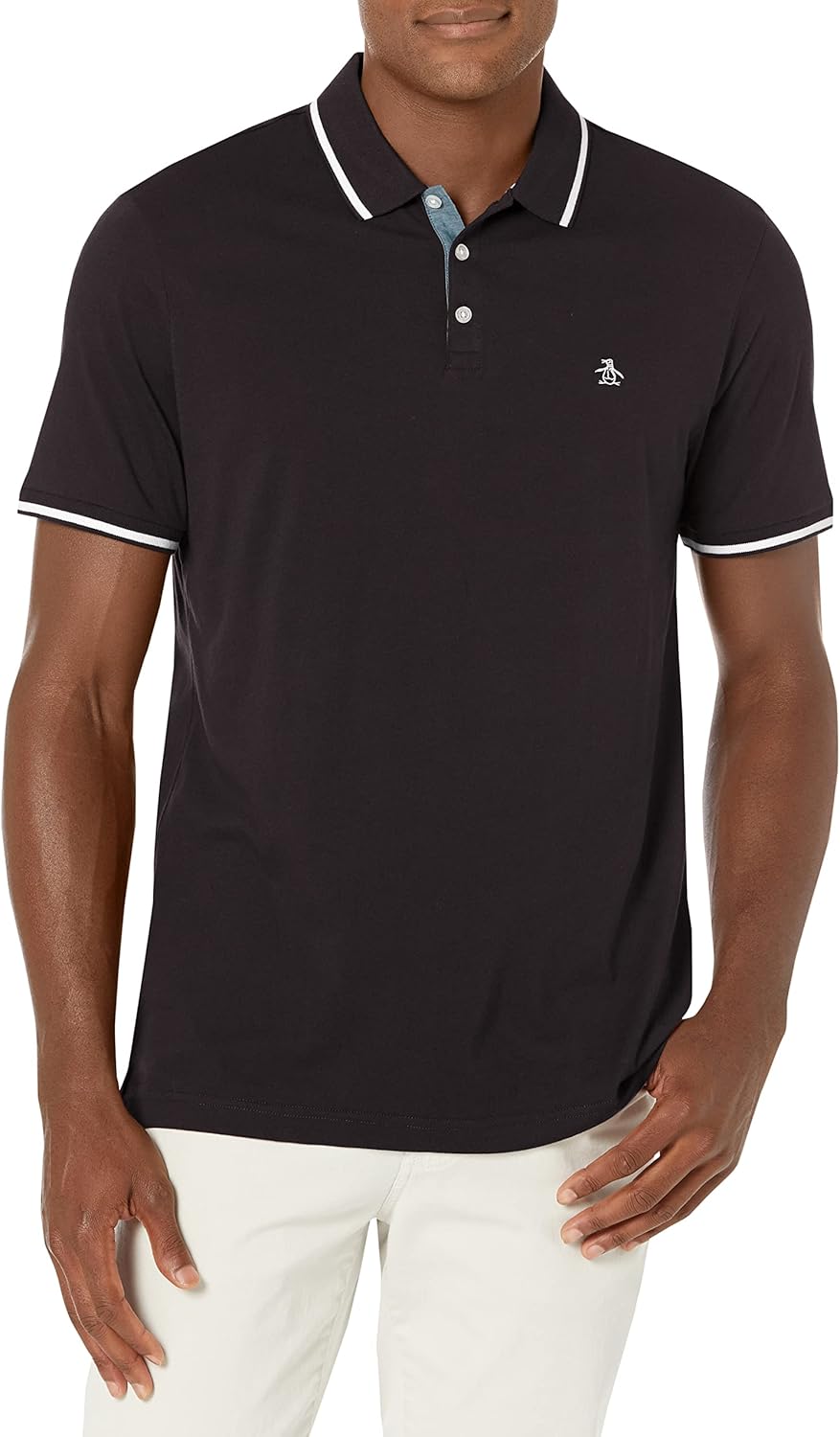 Original Penguin Mens Contrast Tipping Short Sleeve Polo Shirt