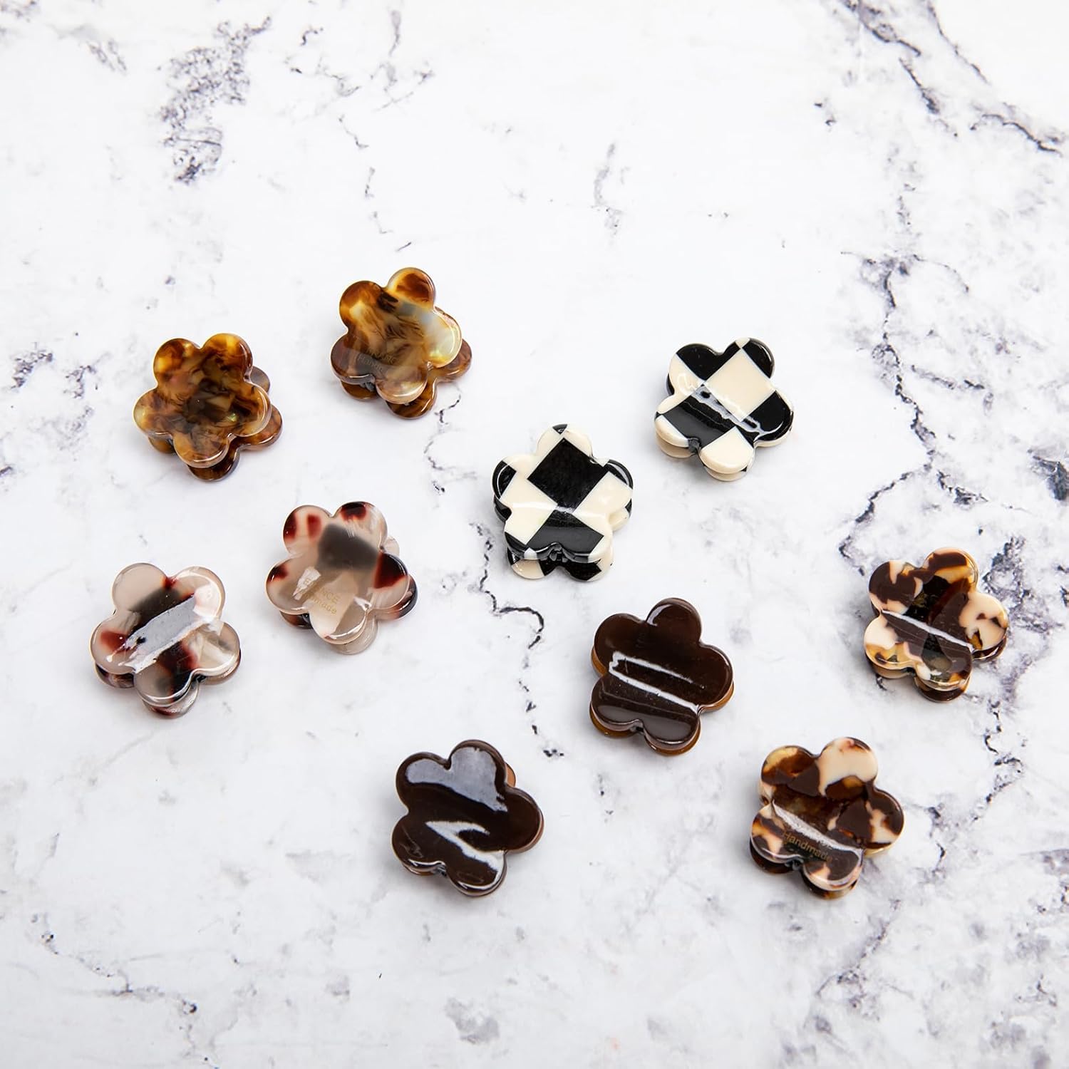 Small Hair Clips,Acetic Acid Flower Mini Claw Jaw Clips,No-Slip Cute Decoration Buns Clip,Pining Bangs,Strong Grip, Classic Clamp Clips Gift for Girl Women Thin Thick Hair Styling(10 PCS) - Image 6