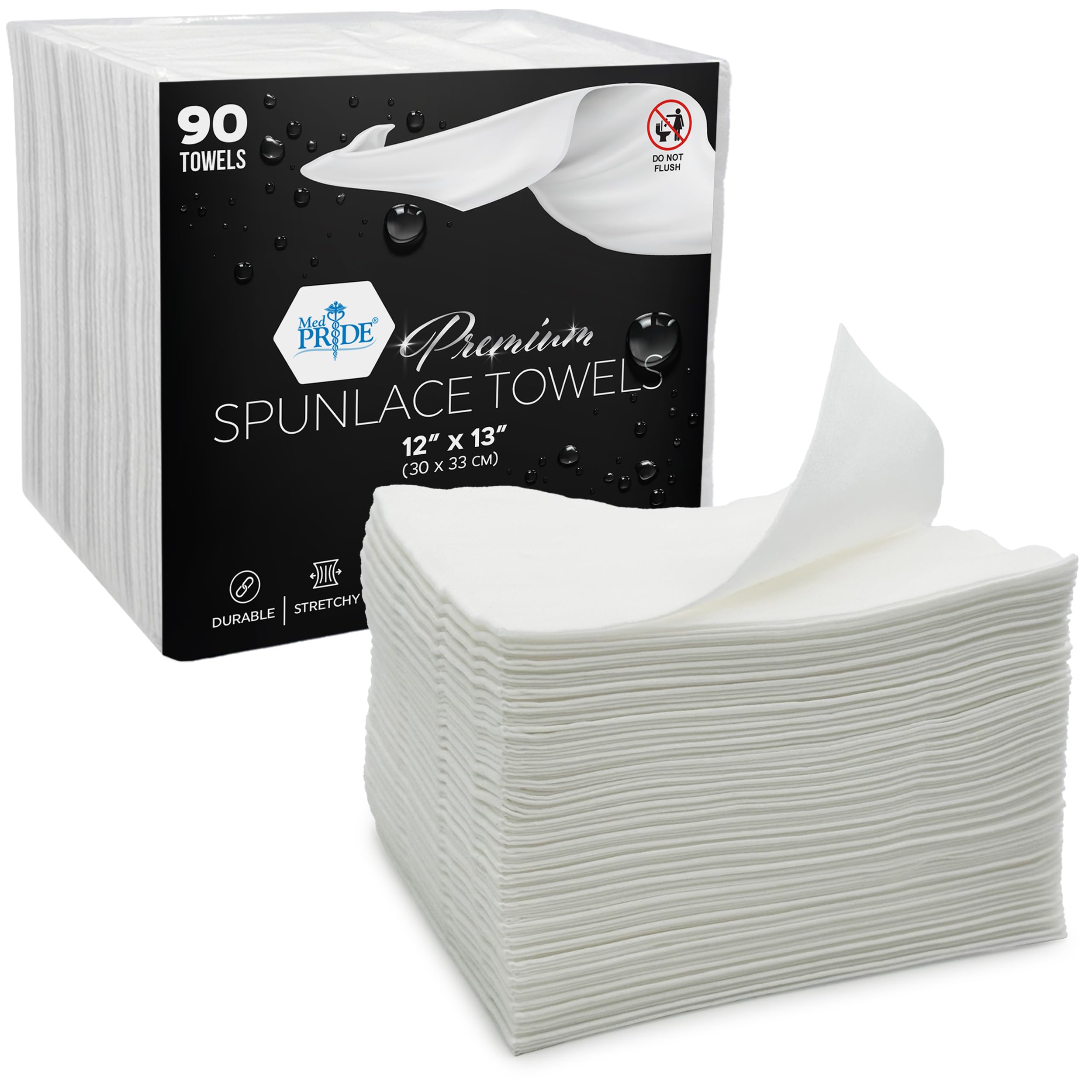 MED PRIDE Premium Spunlace Towels, 90 Count, 12