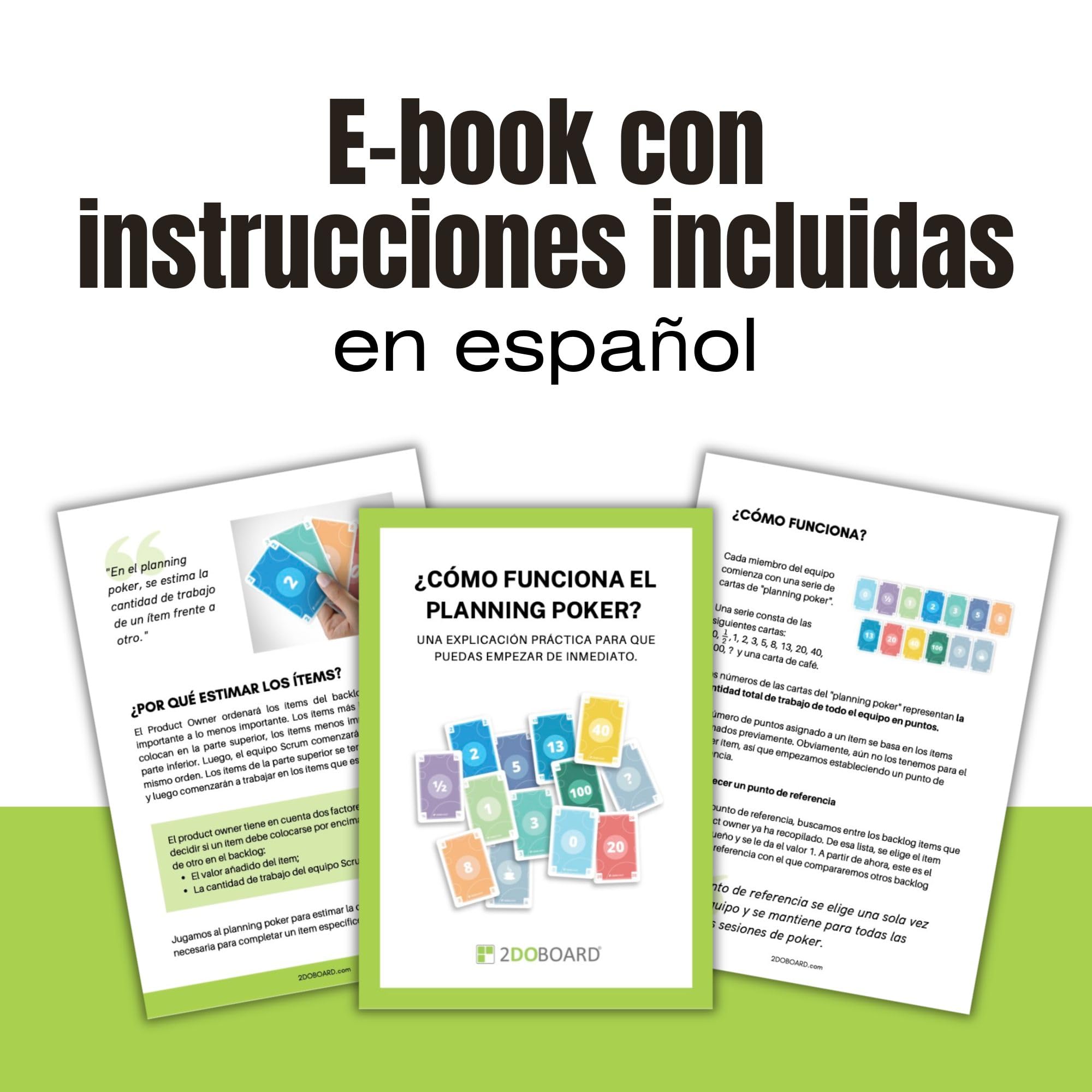 Scrum Cards - 12 Jugadores - Juego Poker - Incluye un E-Book con Instrucciones en español - Cartas de Póker de Planificación para Scrum - Agile Planning Poker Cards