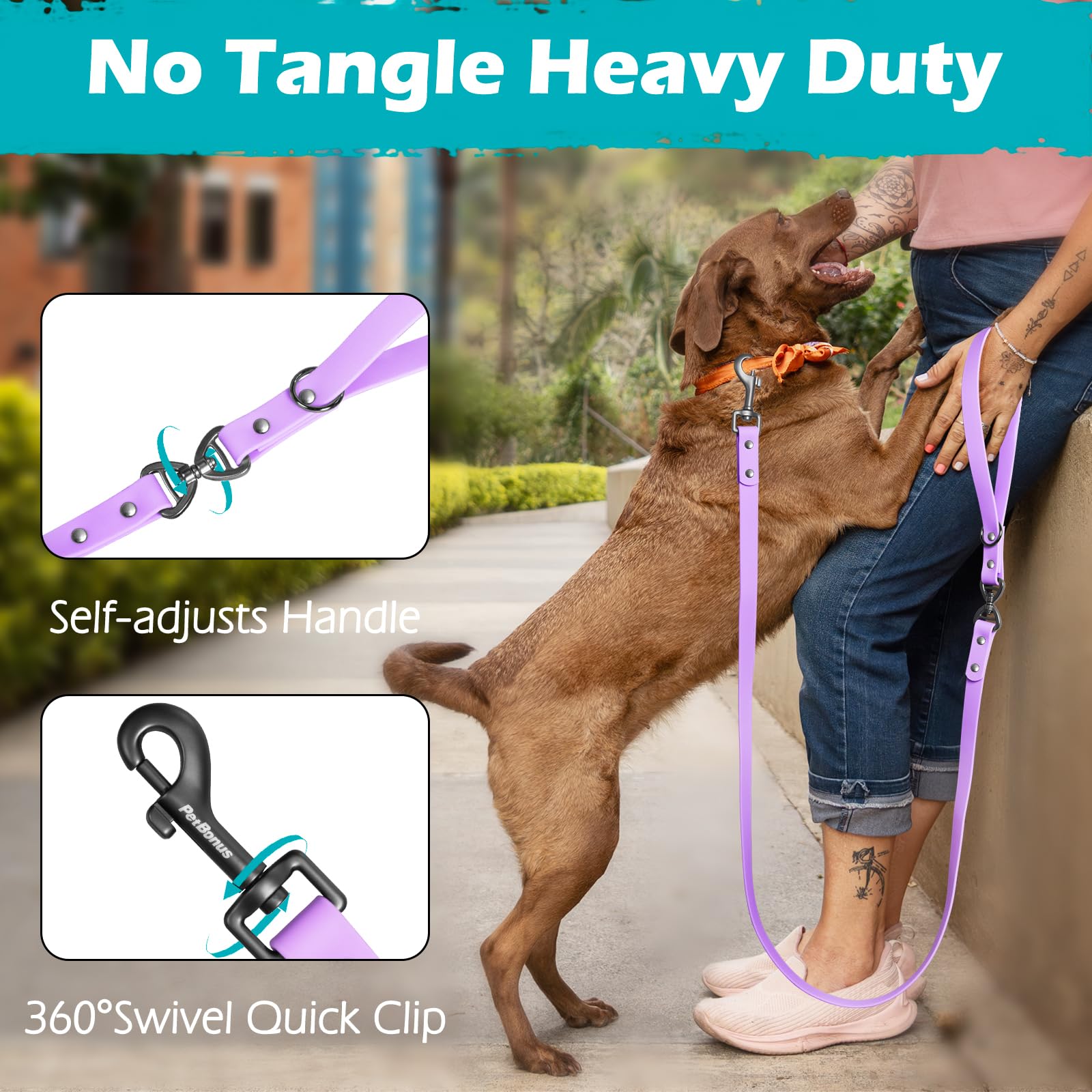 PetBonus Waterproof Dog Lead, 150 cm Odor Proof Walking Training Leash - Image 3