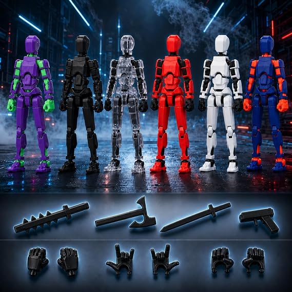13 Action Figure Set, 6PCS T-Robot 13 Action Figure Titan 13 3D Printed Toys Articulated, for Modeling Enthusiasts Etc Birthday Gifts & Children's Day Gift for Kids 5-8 Years Old(Assembly Required)