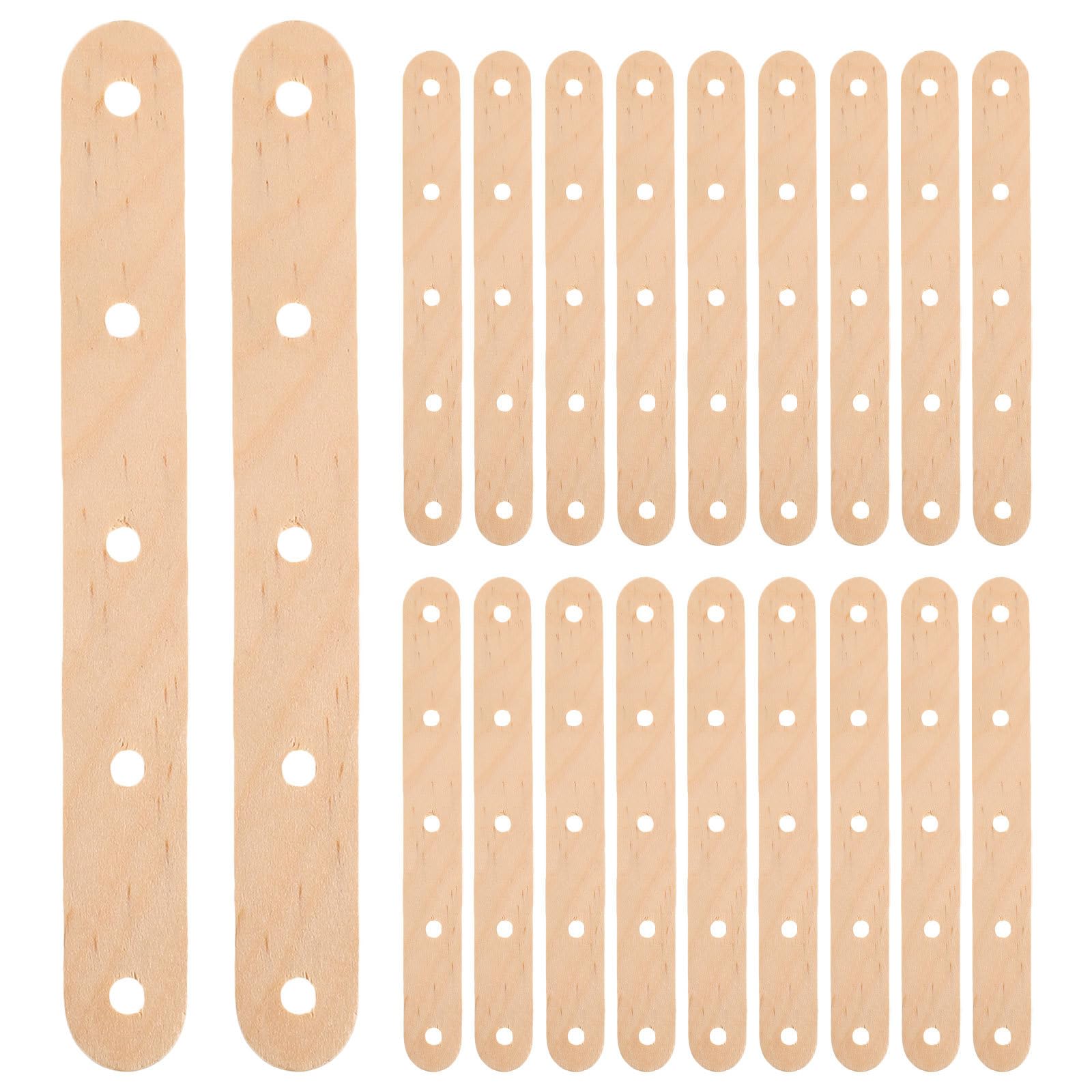 Lurrose 500 palitos de madera para manualidades con agujero - Tiras para helados para la creación de maquetas y adornos - Varillas para helados - Soportes para mechas de velas para decoración de