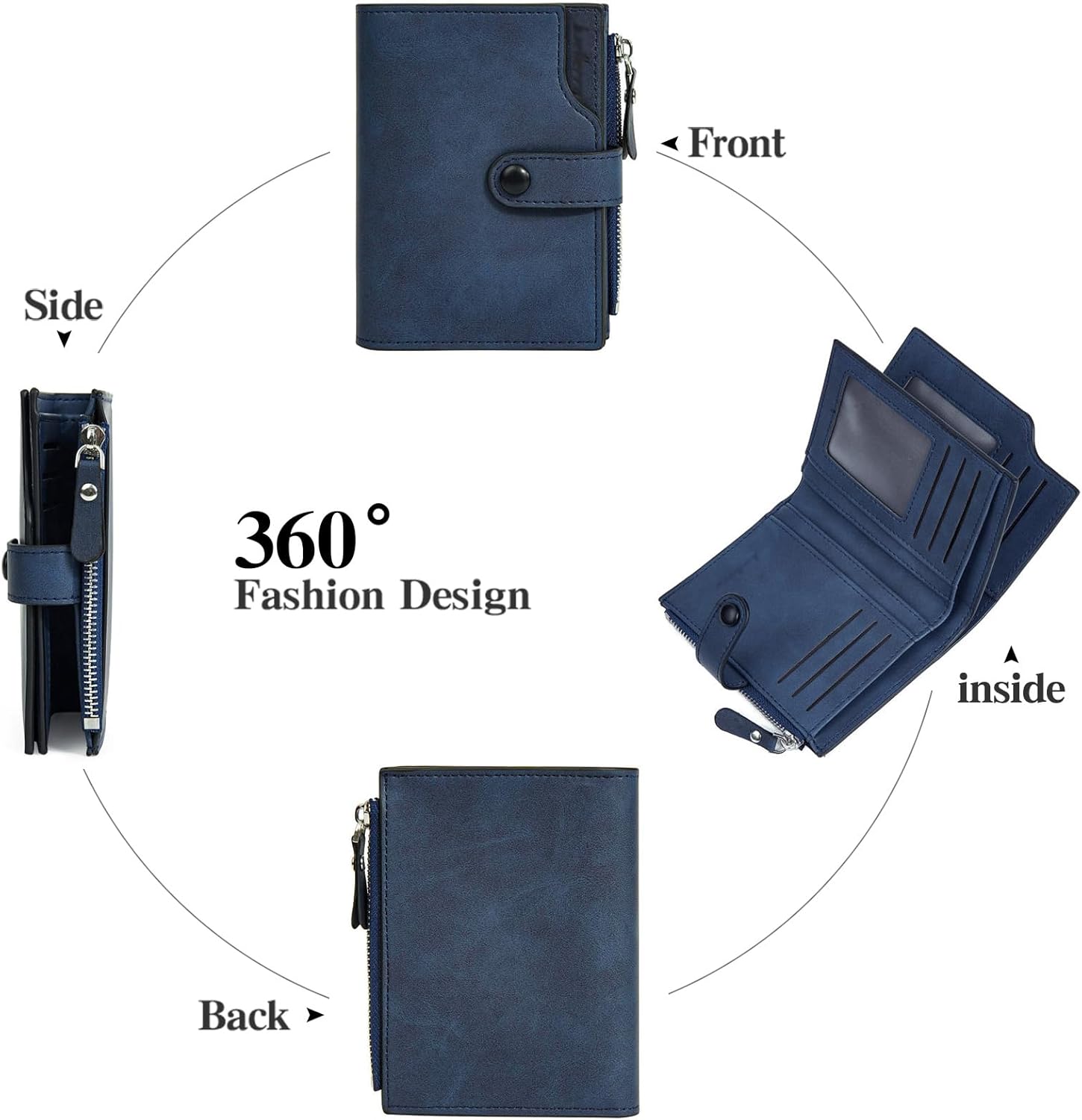 Wallet for Men Large Capacity Leather RFID Blocking Trifold Wallet with 2 ID Windows and 15 Card Holders - Image 5