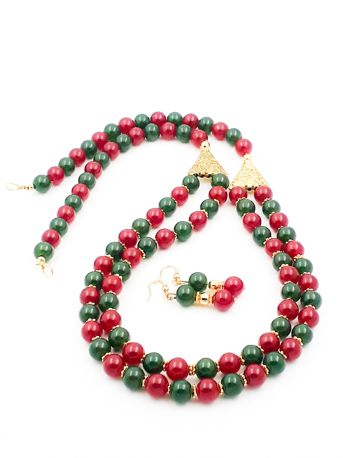 Sreevee handmade Green And Maroon Beads Jewellery Necklace Set For Women (B084D2QY9W) Amazon Price History, Amazon Price Tracker
