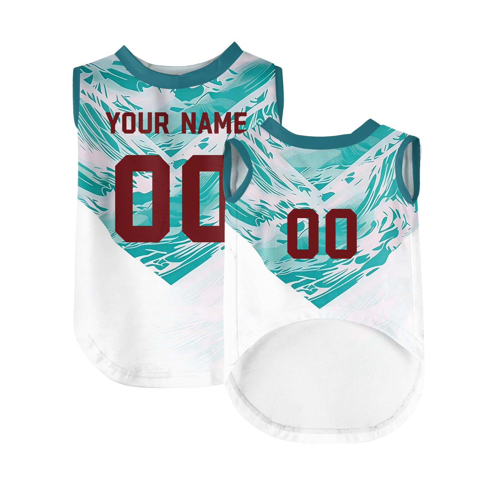Personalised Dog T-Shirt, Custom Dog Clothes with Name Number & Logo Print, Breathable Quick Dry Sleeveless Football Jersey for Small Medium Large Dogs & Cats, XS-5XL, Ideal Pet Gift for Football Fans