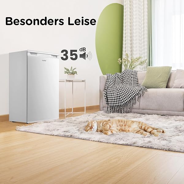 Comfee RCD113WH3EU(E) 113L Kühl-Gefrierkombination,113L Kleinkühlschrank mit 4-Sterne-Gefrierfach, 16L Gefrierfach -18℃-8℃,35dB, Inverter-Kompressor,Weiß - 5