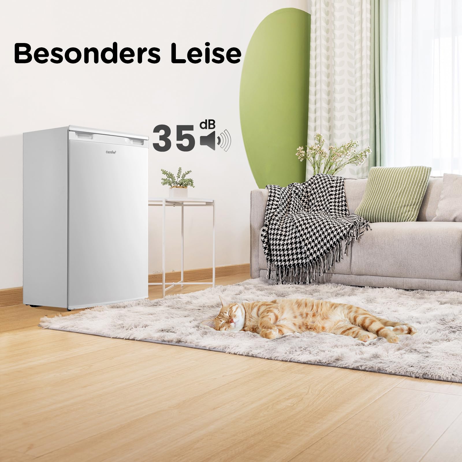 Comfee RCD113WH3EU(E) Fridge Freezer 113 L Small Fridge with 16 L Freezer Compartment Inverter Compressor White Energy Class D