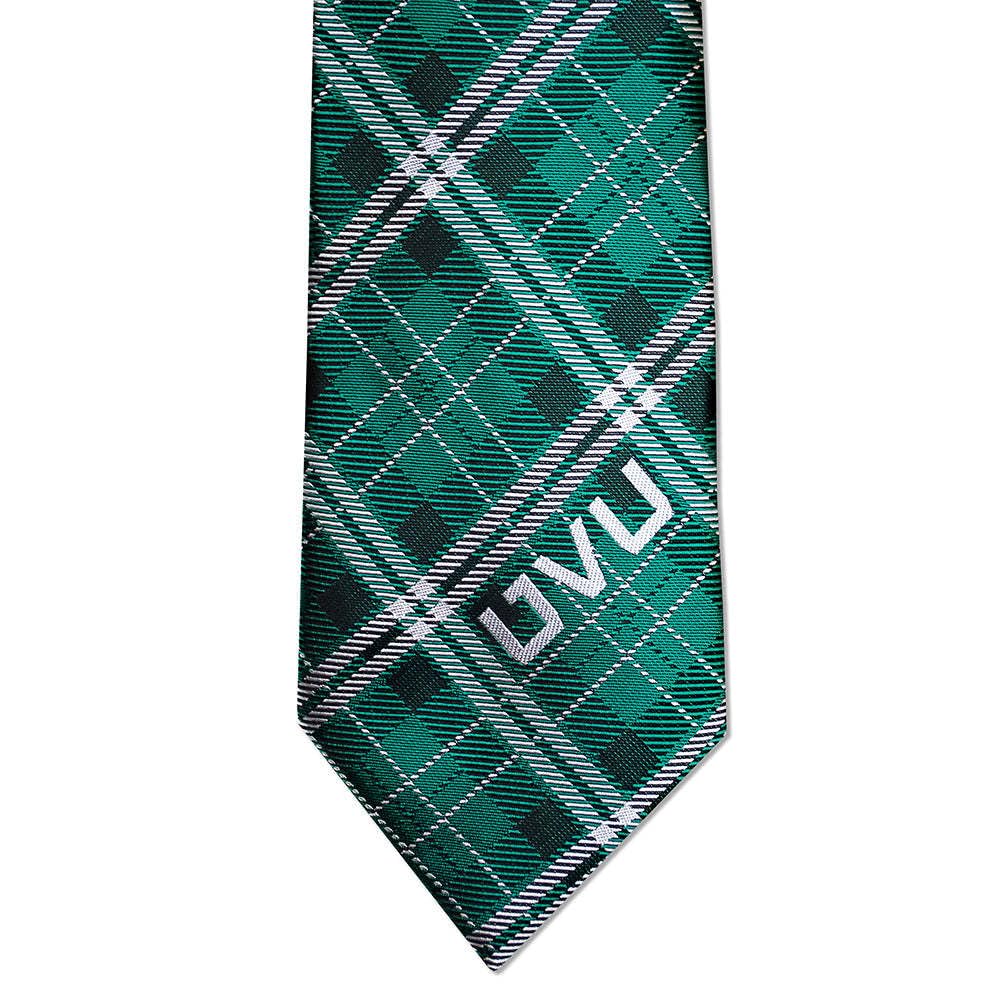 Fan Frenzy Gifts UVU Men's Plaid Tie Officially Licensed Utah Valley University Wolverines Tie | NCAA Sports Ties for Men | Machine-Washable Neckties Made of Microfiber