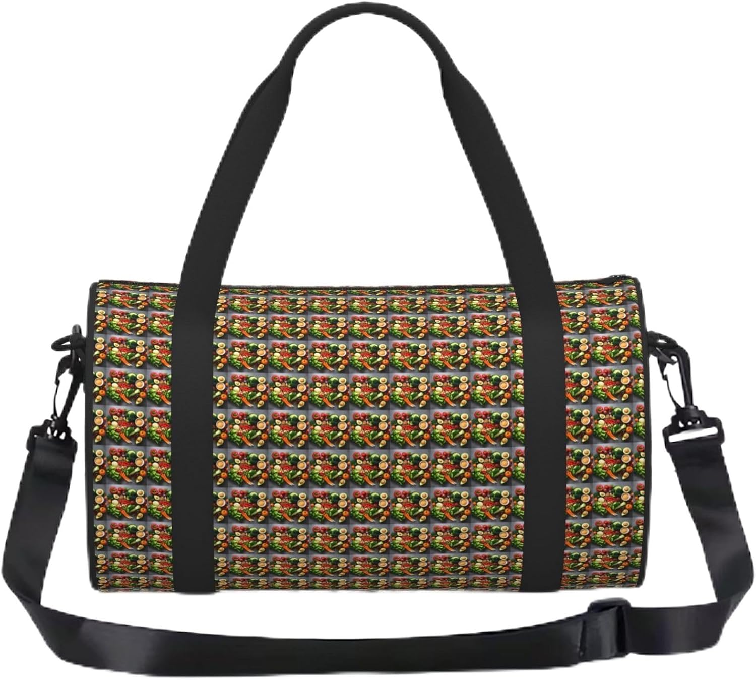 Healthy Food Print Sports Tote Bag Lightweight Water-Resistant Gym Backpack Travel Supplies