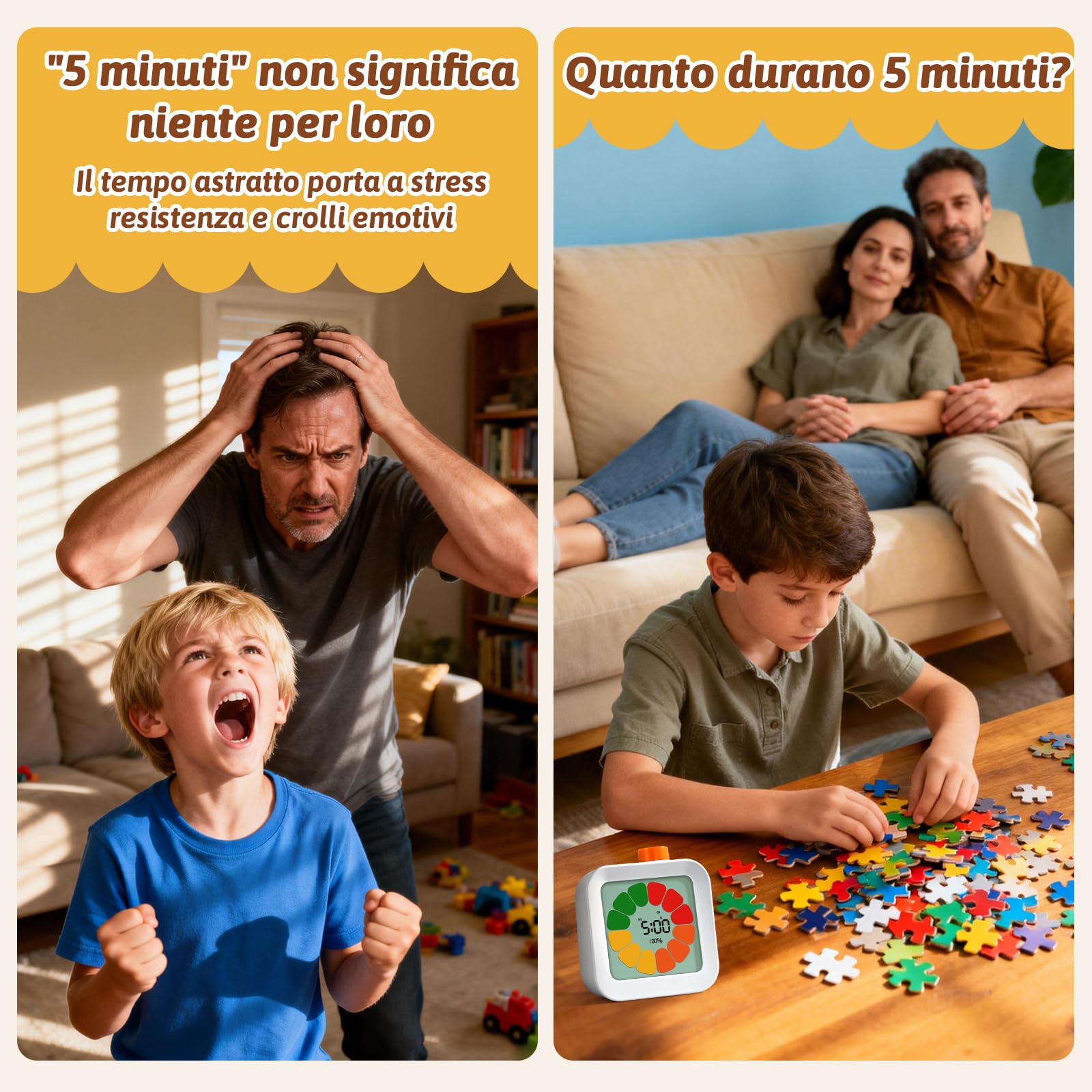 EooCoo Timer Visivo Bambini, Conto alla Rovescia di 99 Minuti, Temporizzatore Digitale con Memoria di Produttività con Allarme Silenzioso, Tasti Min/Sec, Oggetti per la Cucina, Scuola, Ufficio, ADHD