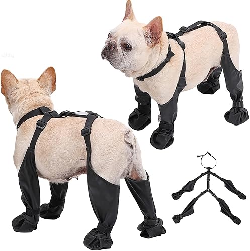 Botas impermeables antideslizantes para perros con suela de goma resistente, protector de patas de mascotas para perros pequeños y medianos, a