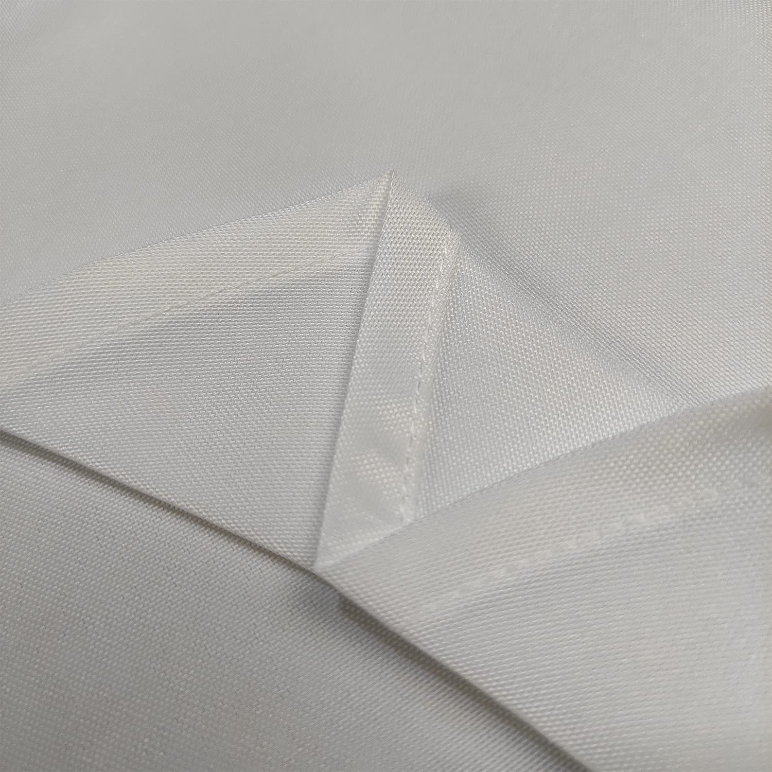 Trimming Shop Lot de 10 nappes rectangulaires en coton et polyester, de qualité supérieure, lavables pour salle à manger, banquets, mariages, fêtes, blanc, 152,4 x 259,1 cm