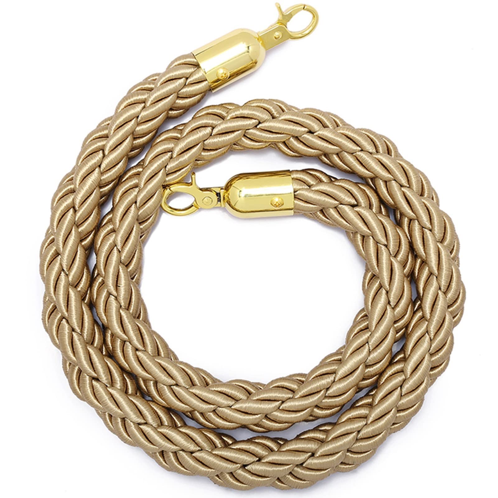 ZBBGTJK Crowd Control Rope with den Hooks Braided Twisted Hemp Ber Rope for Queue Management 8.2 Feet Long (2.5m) - Stanchion for Event and Line nization