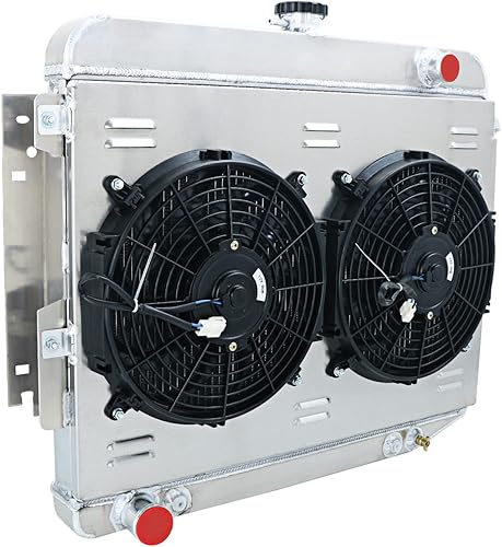 Miniatura 3 de Radiador para Dodge Charger 500 V8 1966-1969 5.9L 6.3L 7.0L 7.2L, 3 hileras de radiadores de aluminio + cubierta  ventilador + kit de relé