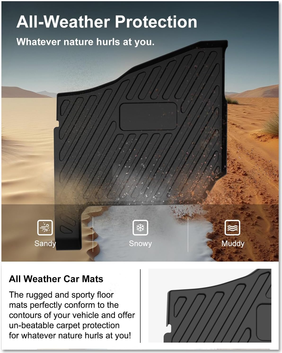 KIWI MASTER Floor Mats for 2018-2026 Polaris Ranger Crew XP 1000 Accessories, Custom Fit All Weather UTV Mats, Heavy Duty TPE Floor Liners, Front & Rear 2 Row, Black