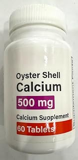 Oyster Shell Calcium 500 mg Rugby Dietary Supplement 60 Tablets Non Returnable