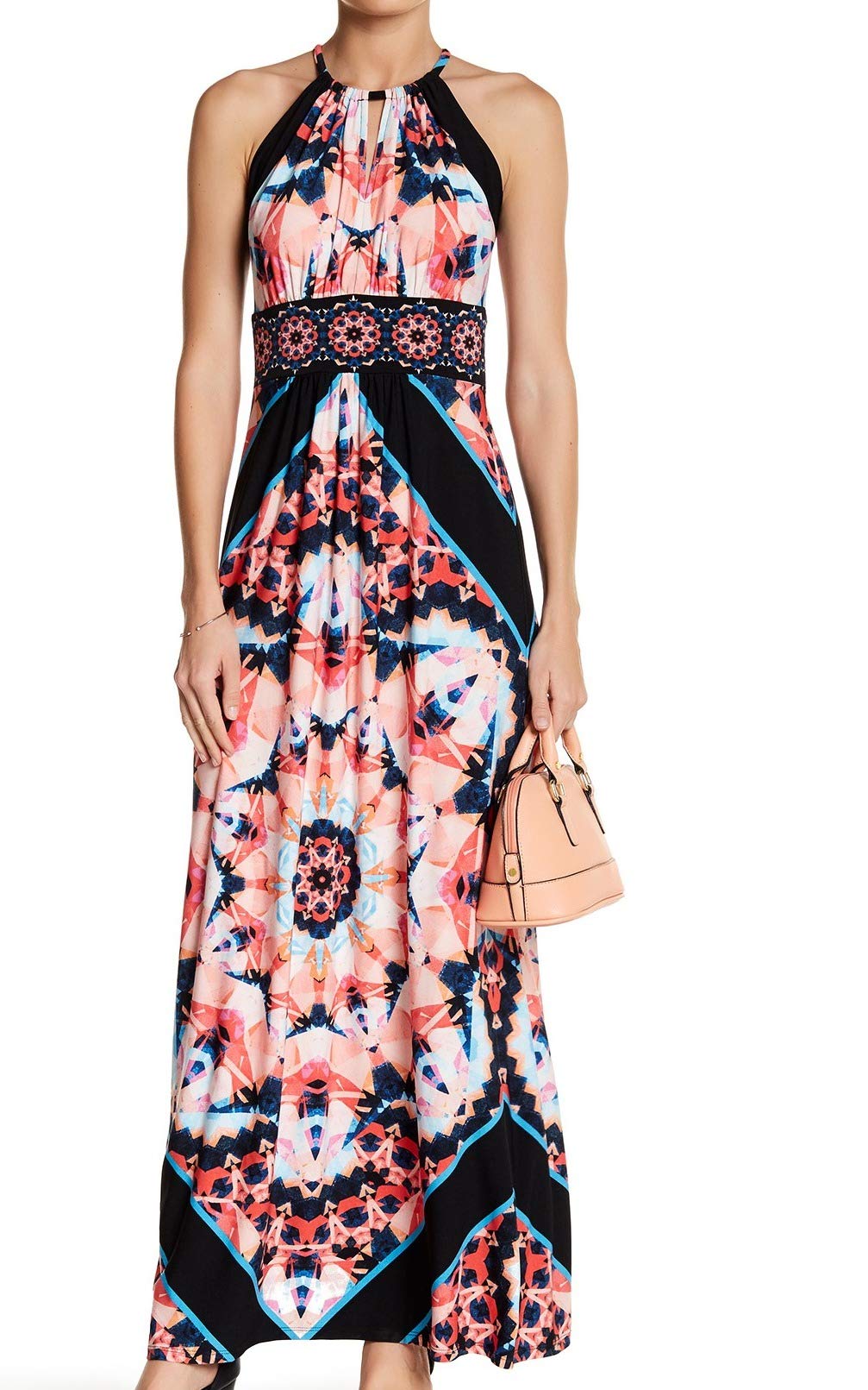 London Times Womens Petite Ikat Tile Halter Maxi Dress | Desertcart Belize