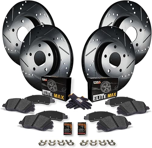 Max Advanced Brakes Kit de frenos delanteros y traseros para BMW 320i 320i 328d 328i 330i 428i 430i xDriveGT xDrive Gran Coupé de repuesto de