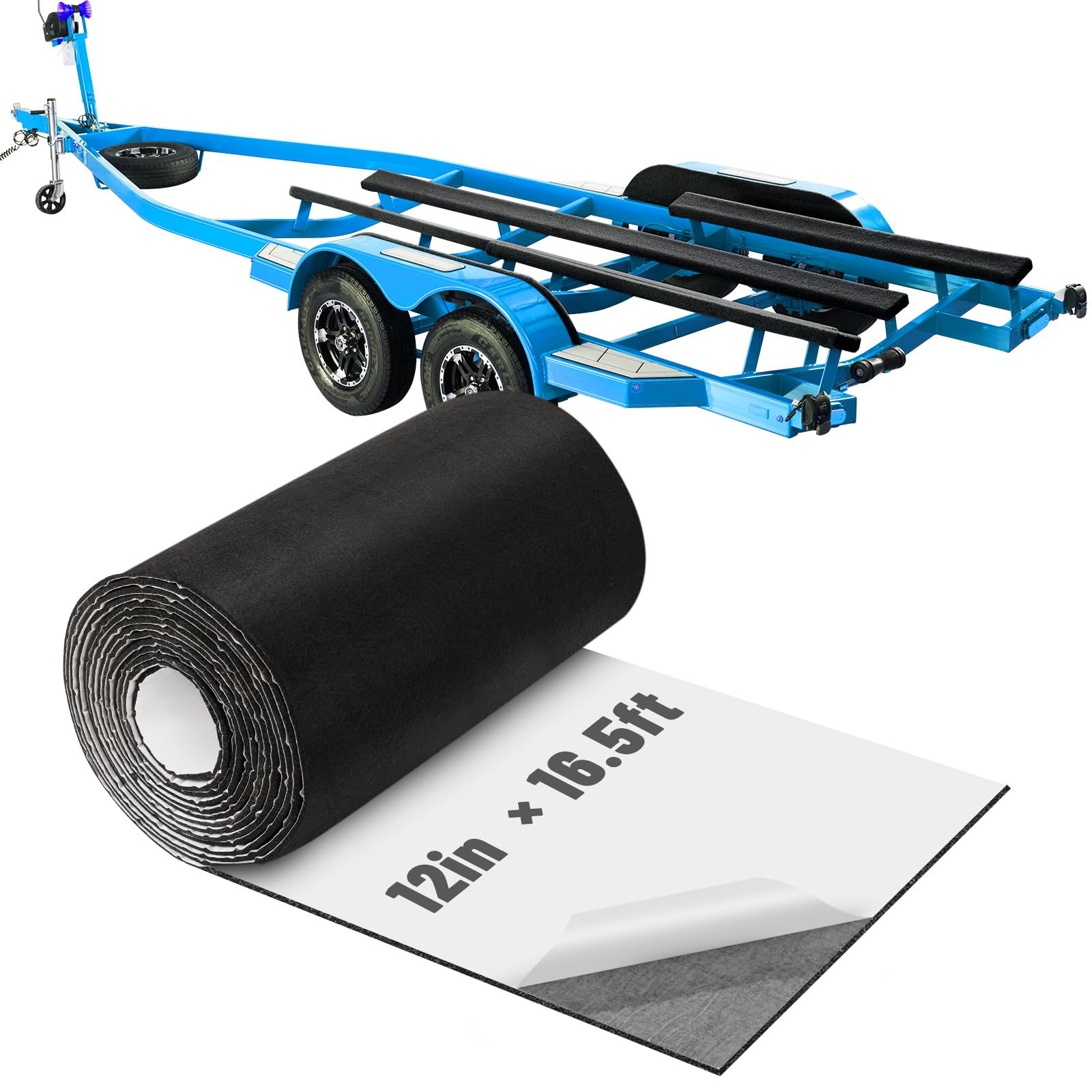 HolyMaji Boat Trailer Bunk Carpet - Adhesive Backed Marine Trailer Bunk Padding for Outdoor Boats Trailers Jet Ski Ramps Dock
