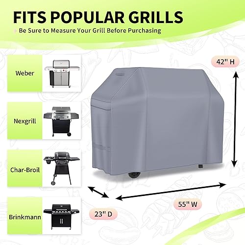 Miniatura 2 de NEXCOVER Funda para parrilla de gas para barbacoa, cubierta impermeable de 55 pulgadas, cubierta de parrilla resistente al aire libre, material