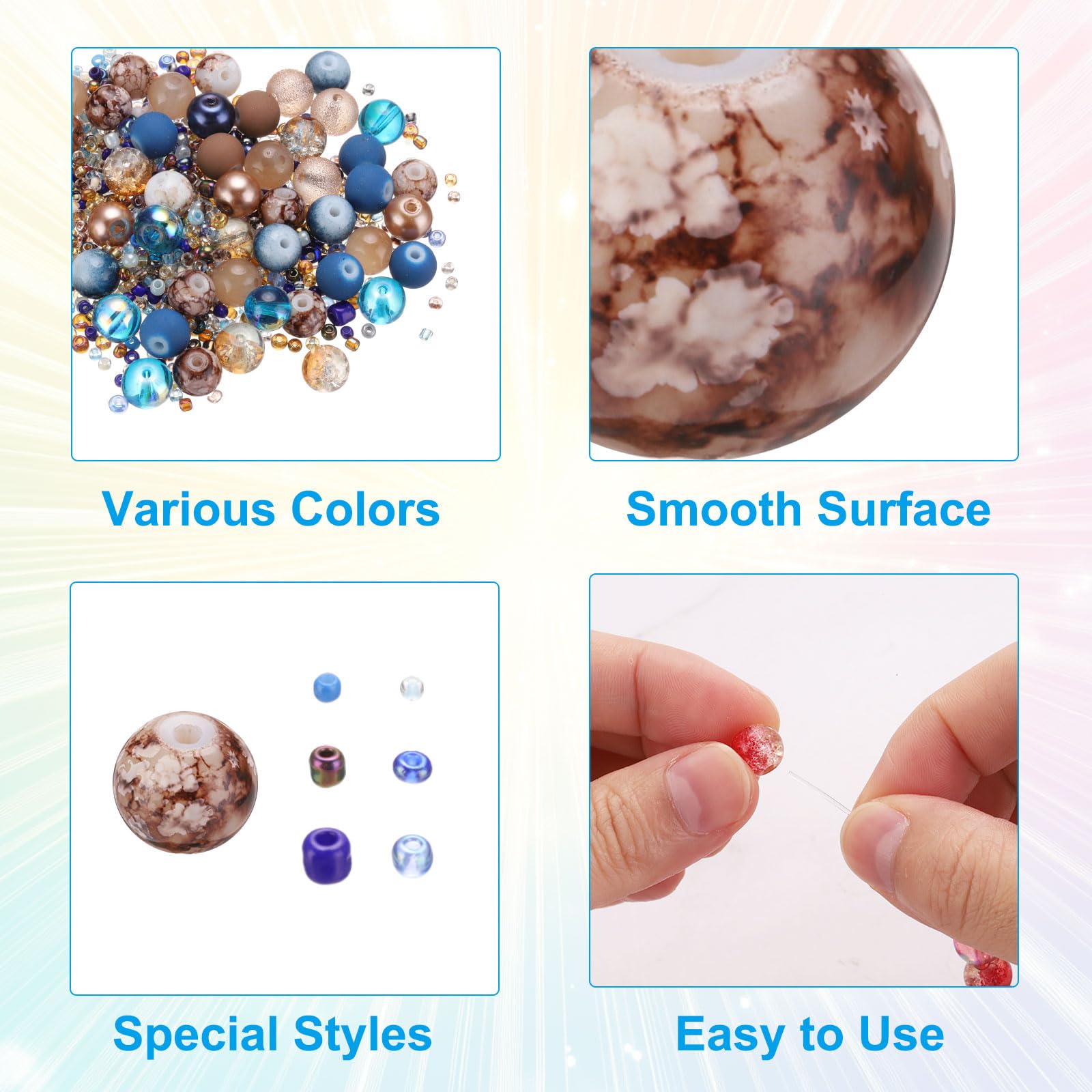 PATIKIL 2-8mm Assorted Glass Resin Beads - Image 3