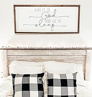 Vista 9 de 10x20 inches, Give it to god and go to sleep sign Room Decor Home Decor Wall Decor Bedroom Decor Home Wall Art Office Decor Living
