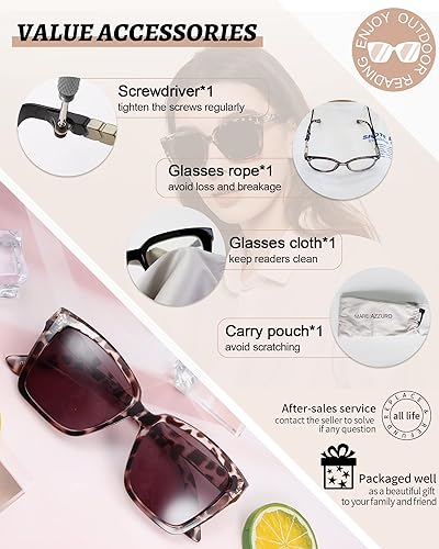 Miniatura 6 de MARE AZZURO Gafas de sol de gran tamaño para mujer, gafas de lectura de sol de moda 1.0 1.25 1.5 1.75 2.0 2.25 2.5 2.75 3.0 3.5 4.0
