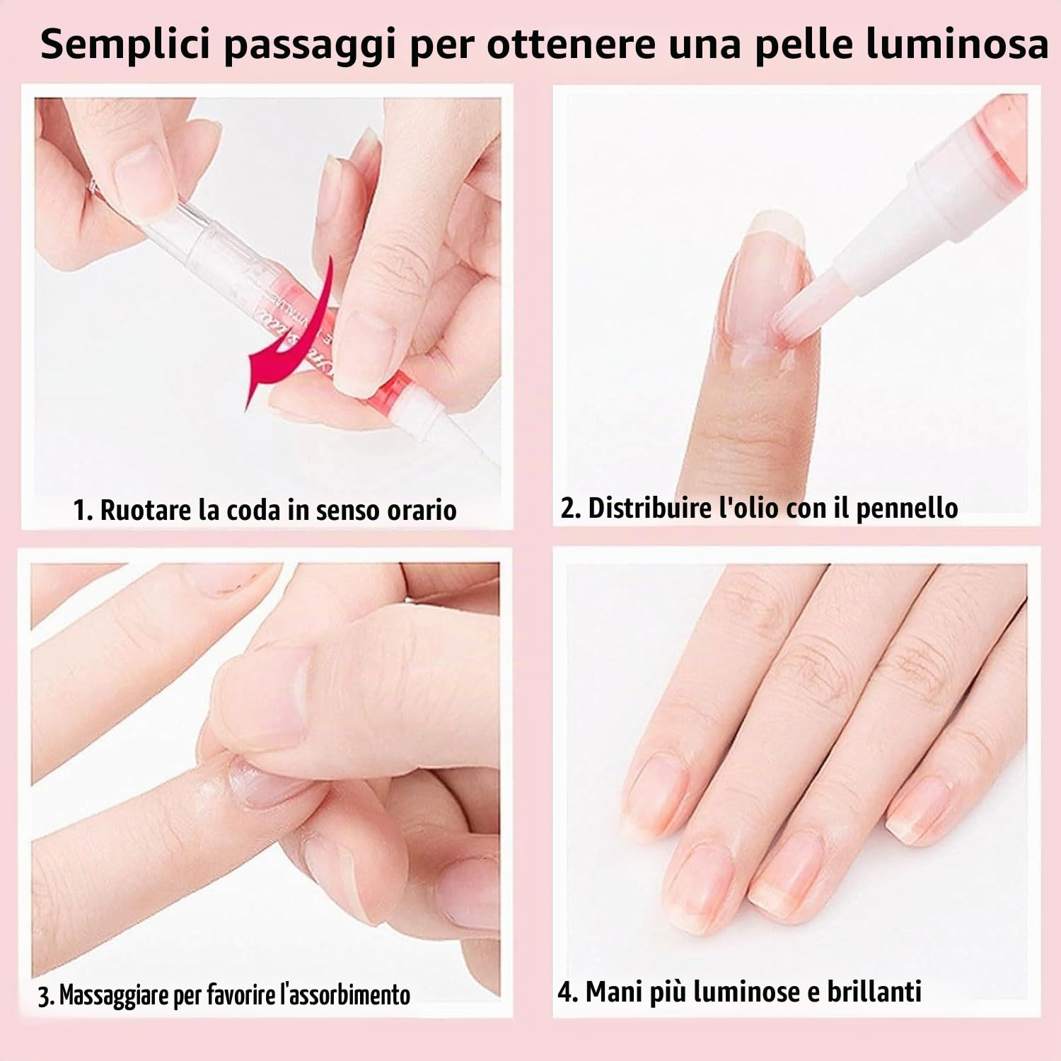 Olio per cuticole per unghie, liquido per penna a olio nutrizionale per unghie, penna per olio per cuticole, penna a pennello per olio per cuticole, idratante per unghie, trattamento per la crescita