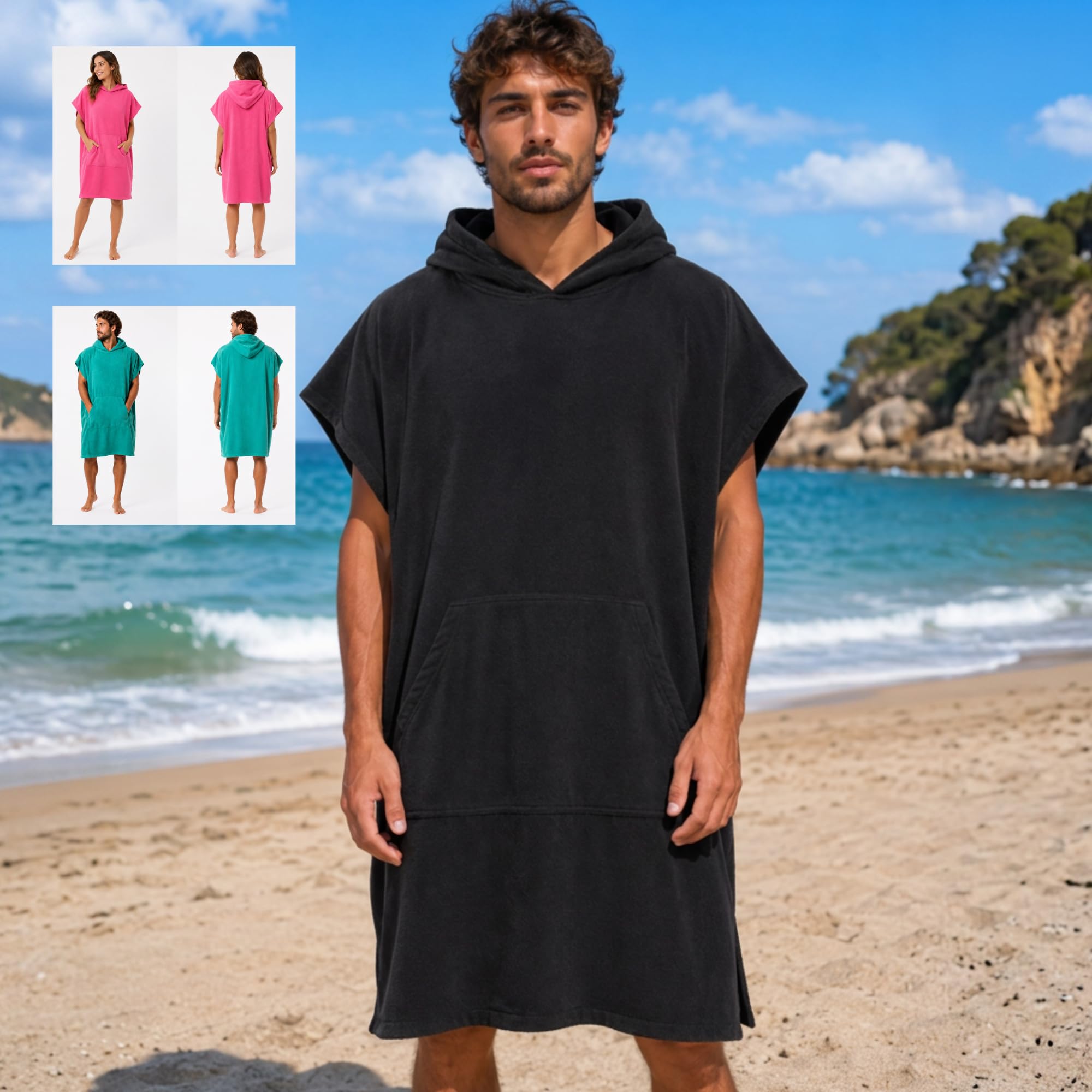 Poncho Toalha Microfibra com Capuz Masculino e Feminino – Troca de