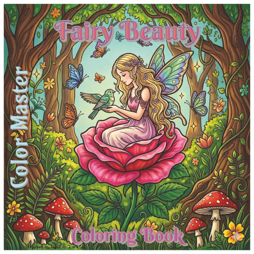 Fairy Beauty: An Enchanting Adult Coloring Book of Magical Fairies - fairy coloring book - fantasy coloring - relaxing designs: Enchanting Fairy ... Wings for Relaxation and Stress Relief