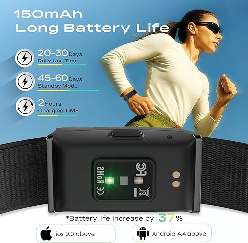 Miniatura 4 de Rastreador de actividad física para hombres y mujeres, pulsera inteligente de salud sin pantalla, sueño automático 24-H, frecuencia cardíaca,