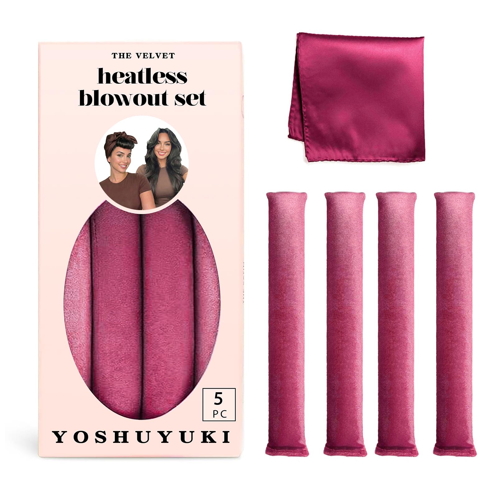 Photo 1 of YOSHUYUKI Grande Heatless Curls Overnight Rods No Heat Hair Curlers to Sleep Jumbo Foam Large Hair Rollers for Long Short Hair Heatless Curling Rod Set with Satin Wrap for Sleeping Sonic