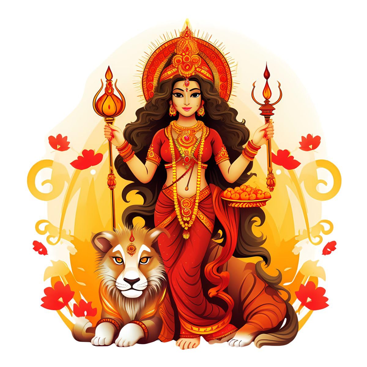 Hetshree Decor Maa Durga Religious Wall Sticker Multicolour Vinyl Medium - 50 * 45 cm (B0D9QGM85N) Amazon Price History, Amazon Price Tracker