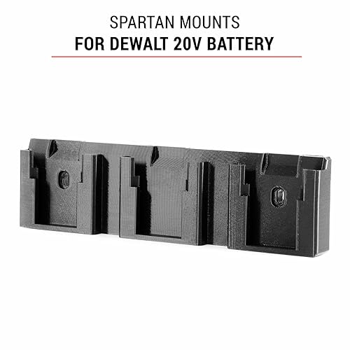 Miniatura 2 de Spartan - Soporte para batería DeWalt de 20 V, 1 soporte, 3 ranuras para batería, estante de almacenamiento de montaje en pared para baterías,