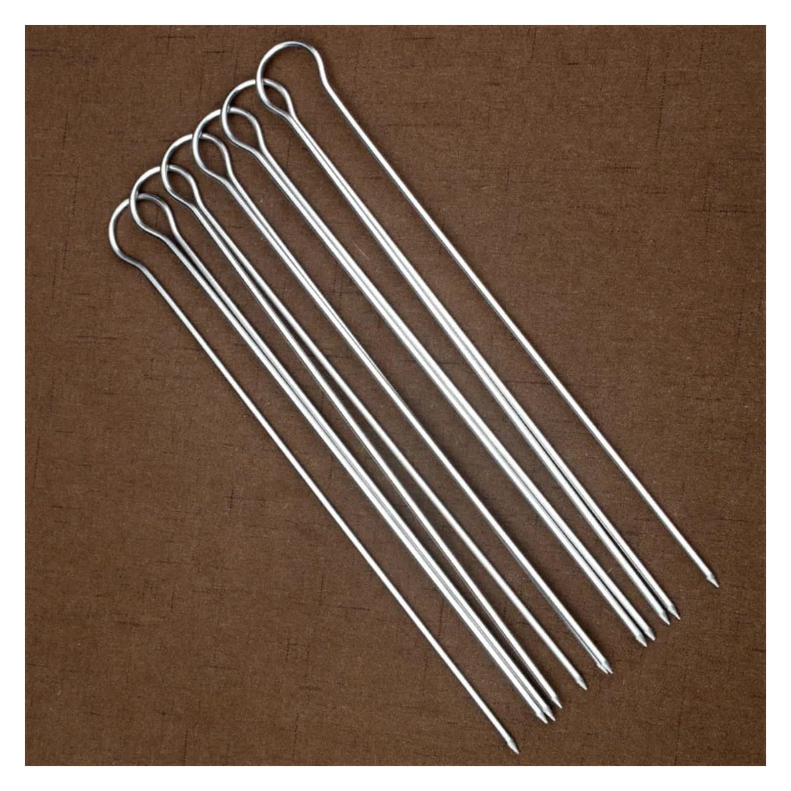 6/10/12pcs U Doppio BBQ Grill Set di spiedini Spiedini di Kebab in acciaio inossidabile Bastoni for grigliate in metallo Strumenti for barbecue da campeggio for picnic(10pcs)