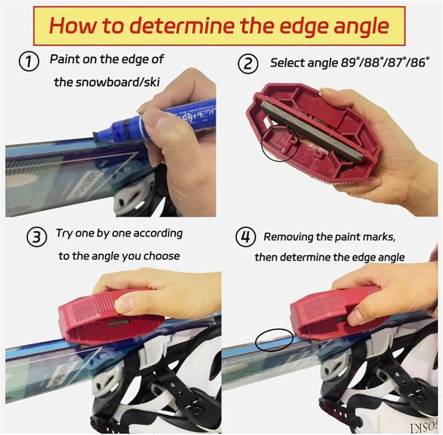 Snowboard Edge Sharpener Ski Snowboard Edge Sharpener & Bevel Tuning Kit, Trimmer Repair Tool