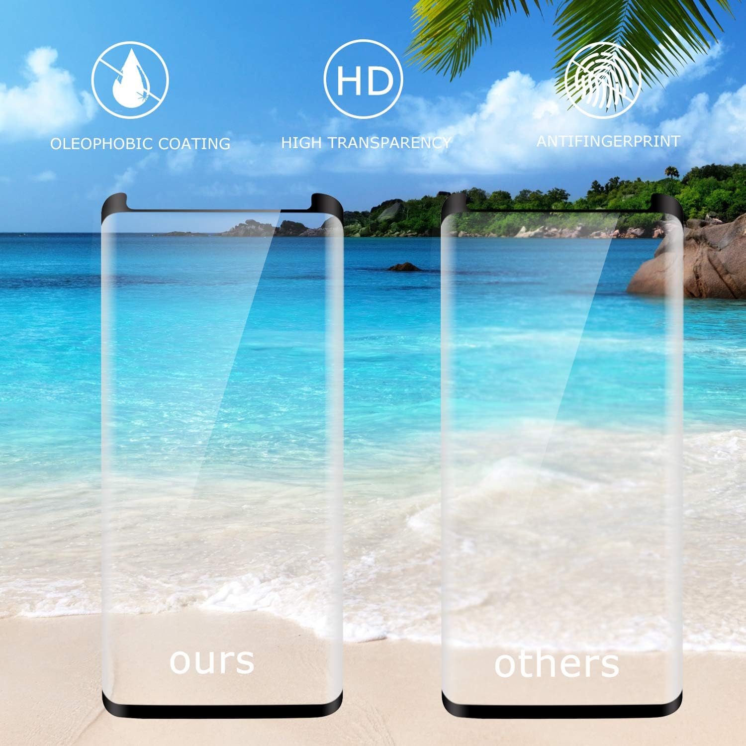 [2Pack] Galaxy S9 Screen Protector, 3D Curved Full Coverage [High Definition] [Easy to Install] [Anti-Bubble] [Anti-Scratch] for Samsung Galaxy S9 Screen Protector
