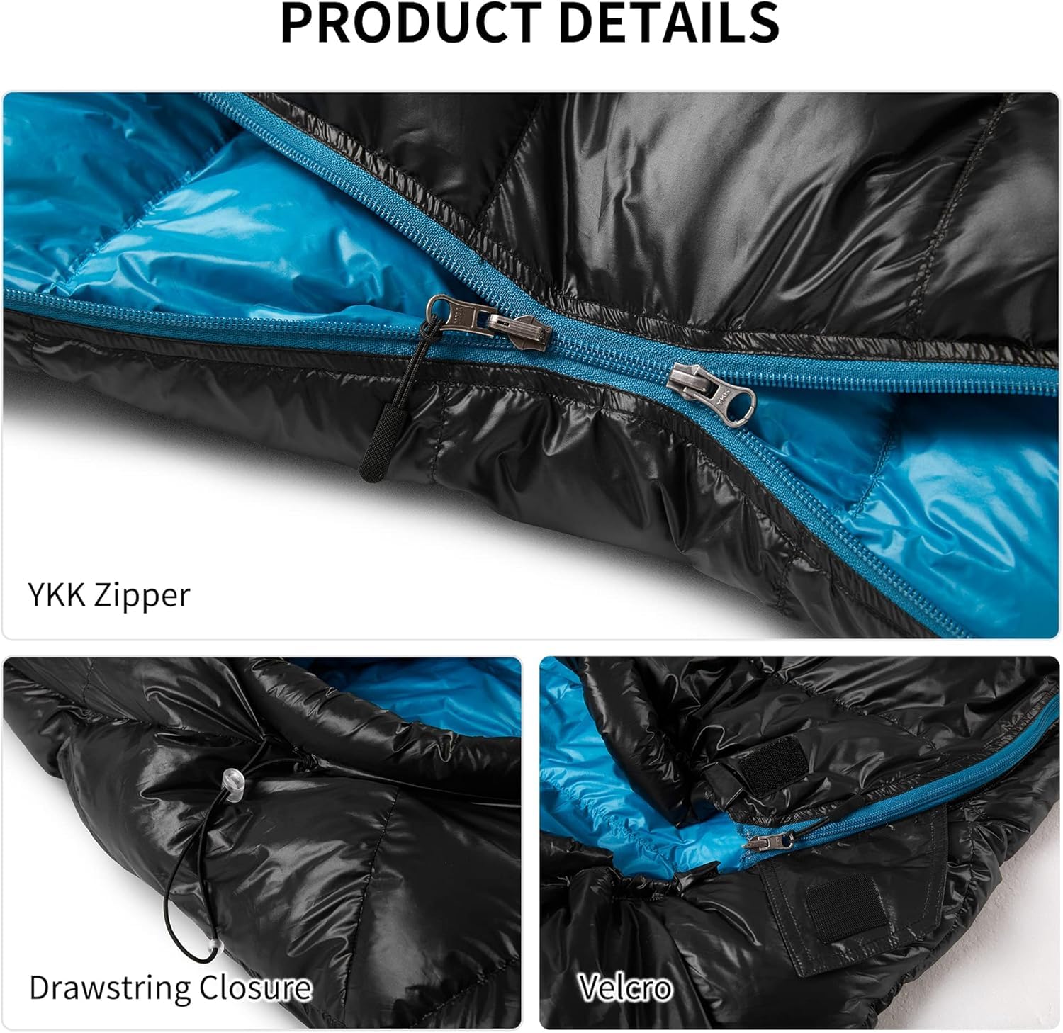 Naturehike CW400 ultraleichter Daunenschlafsack Mumien-Campingschlafsack für Erwachsene Füllkraft 650FP -11℃—6℃ Mit wasserdichtem Kompressionsbeutel Geeignet zum Wandern/Radfahren/Camping