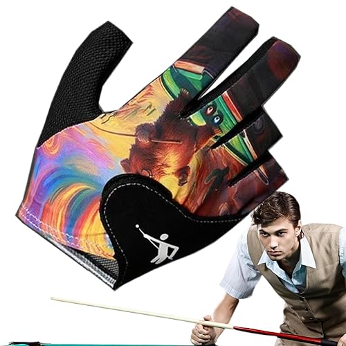 Miniatura 8 de Guantes de billar ajustables y transpirables  Guantes de billar de tres dedos, guantes de billar para mano izquierda y derecha, cómodo protector de