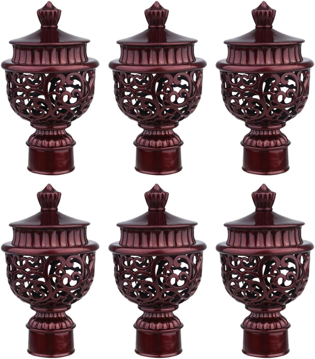 curtain rod end caps, 6pcs Plug Curtain Pole Short Curtain Rods Graduation Topper Cake Curtain Finials Curtain Rod Decorative Head Finials for Curtain Rod Drapery Red with Hat Top Hat ( Color : Red )