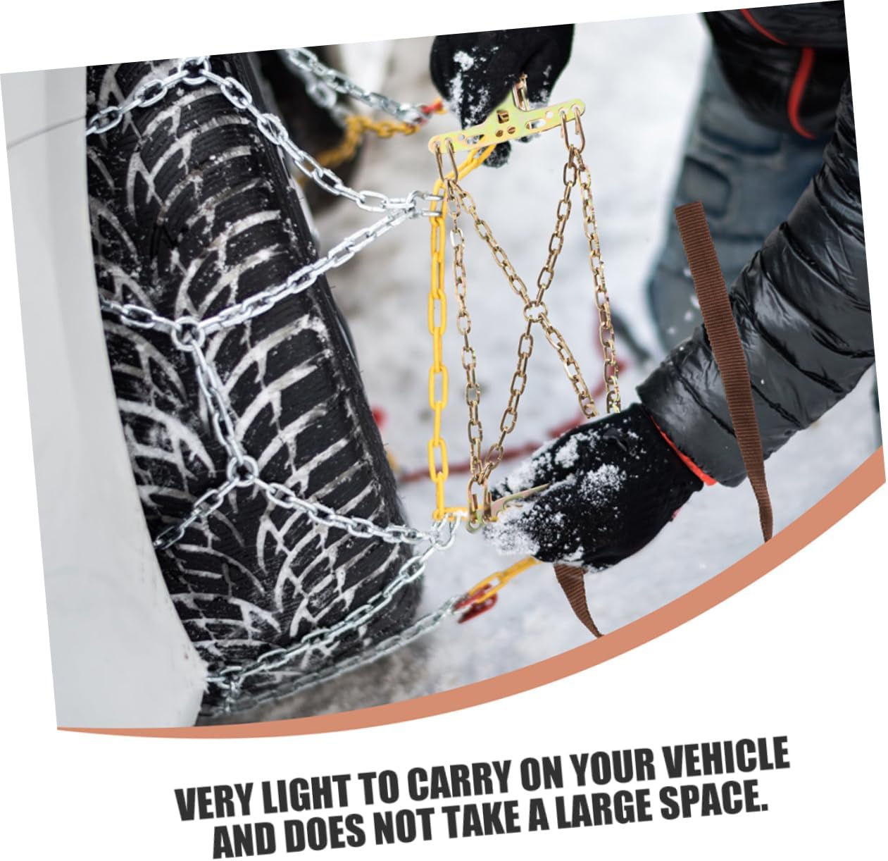 PRETYZOOM 2PCS Heavy-Duty Tire Chains for Snow and Ice Universal Fit Automotive Tire Chains Non-Slip Traction Cables for Cars SUVs and Trucks for Emergency Use