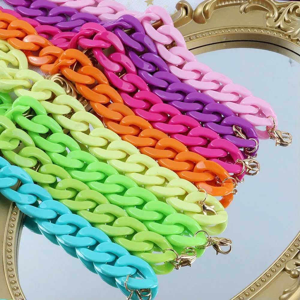 メタルチェーン、ショルダーストラップ、DIYハンドバッグ用チェーンストラップ アクリルロングチェーンネックレスイヤリング女性のための