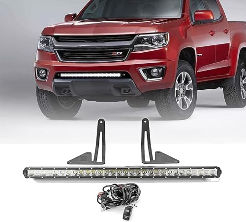32'' 150W LED Light Bar Hidden Bumper Mount Bracket Compatible with 2015-2022 Chevrolet Colorado & GMC Canyon 4WD2WD